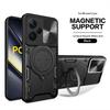 Slide Camera Magnetic Case For Poco F6 X6 X5 Pro 5G X4 GT X3 NFC Coque For Poco F5 M6 M4 Pro M5S Armor Ring Holder For Magsafe