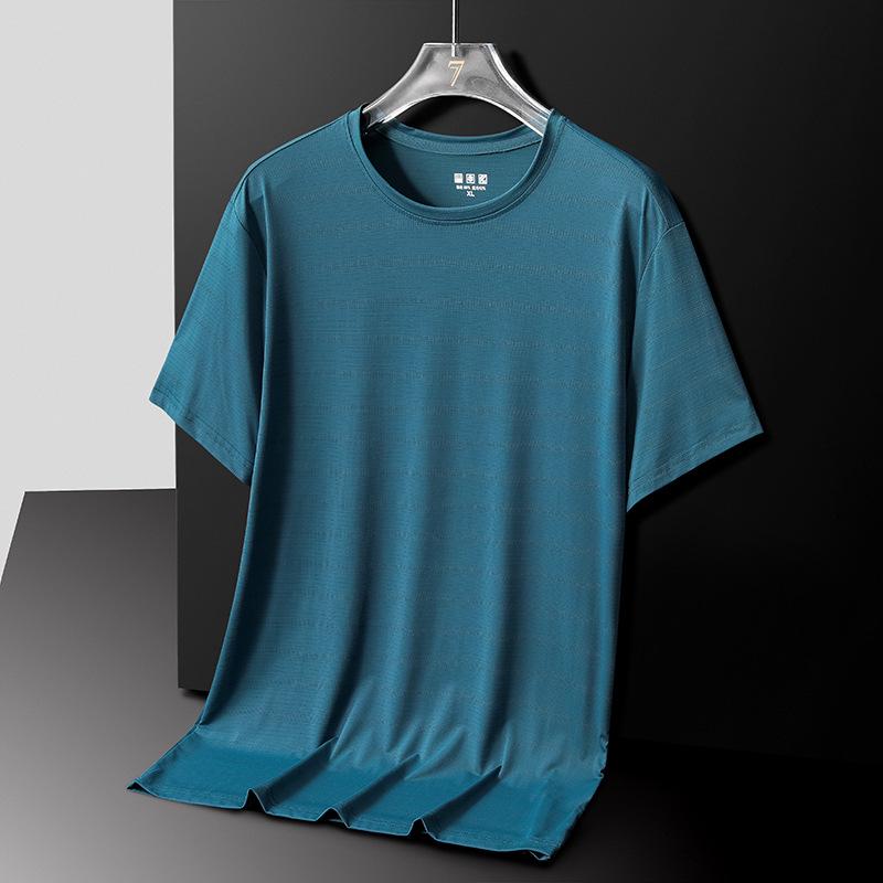 

Men s Plus Size Quick-Dry Ice Silk Short Sleeve Loose Fit Sports T-Shirt XL темно-зелений колір