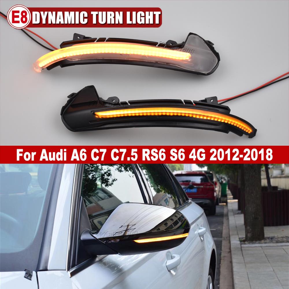 For  A6 C7 C7.5 4G S6 Rearview Mirror Dynamic Blinker Indicator LED Turn Signal Light 2013 2014 2015 2016 2017 2018 RS6