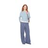 Green Belt Urban Roam 25 Blue Plaid Patchwork Wide-Leg Casual Pants