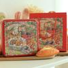 Langlebige Cartoon-Hase Eisenbox Mehrfarbige Quadratische Kuchenverpackungsbox mit Deckel 17*17*6cm Süßigkeitenbox Geldaufbewahrung