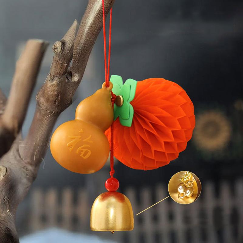 14cm DIY Accessories Cute Bell Design New Year Home Decor Gift of Blessing Gourd Design Auspicious Pendant Multi-Color