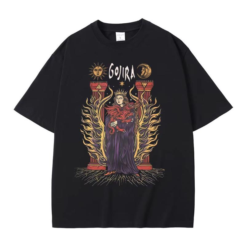 

Metal Rock Band Gojira Merch T-shirt Magma T Shirts Fortitude T-shirts Men Women Fashion Oversized Tshirt Cotton Vintage T Sh... S разноцветный