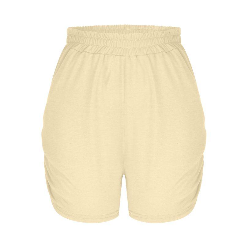 

Fashion Style Fashion Direct Mail Women s Sports Elastic Outdoor Casual Summer Pocket Shorts High Waist Running Pants Elastic Khaki L