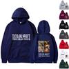 Fashion Casual Long Sleeved Letter Printing Loose Plush Pullover With Rope Hoodie