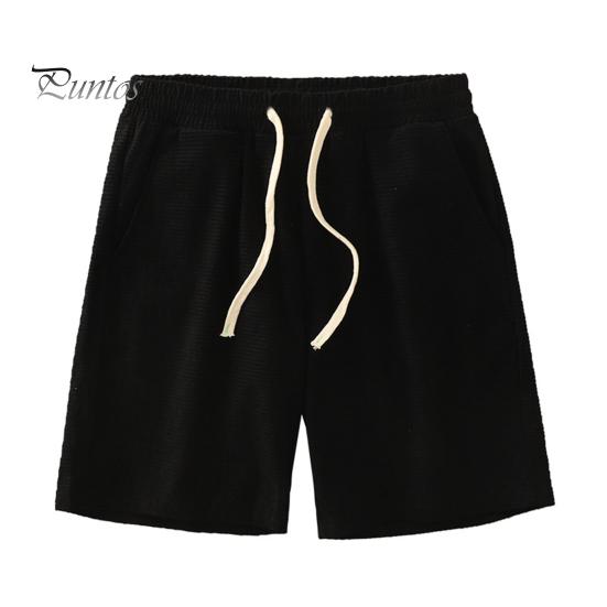 

Мужские шорты с завязками на талии из вафельной ткани, однотонные повседневные шорты с карманами, широкие шорты для пляжного отдыха и баскетбола M чёрный