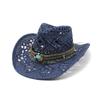 UV Protection Ethnic Tassel Natural Grass Handwoven Straw Western Cowboy Hat Unisex Outdoor Sun Protection Sun Visor Sun Hat