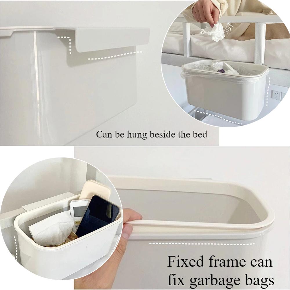Bedside Hanging Basket No Punching Required Shelf Baby Diaper Fence Table Boxes Removable Portable Trash Can Panier Rangement