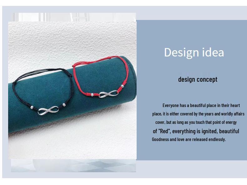 925 Sterling Silver Figure 8 Infinity Love Woven Couple Bracelet