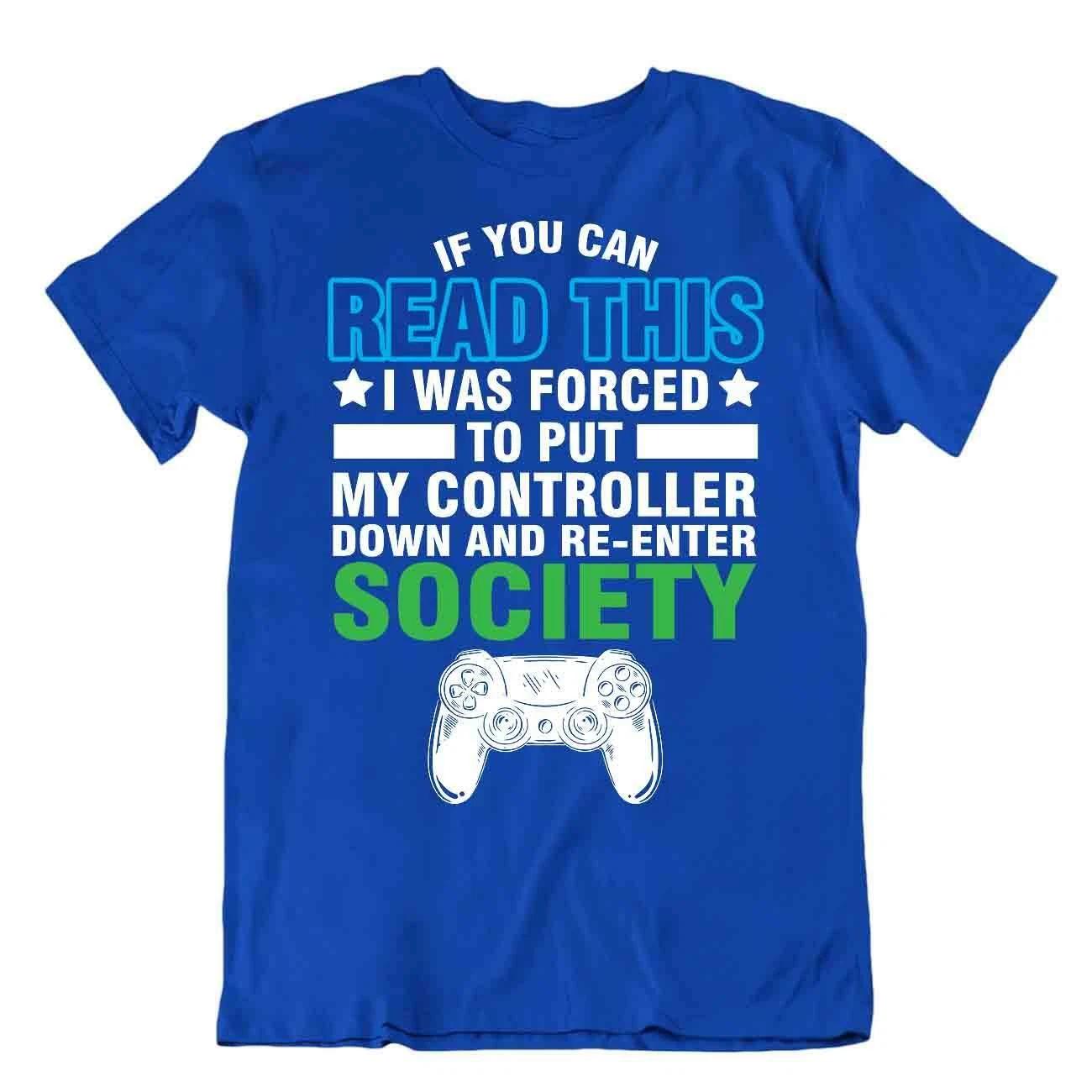 Gamer Controller Down T-Shirt Re Enter Society Tee Unique Trend Shirt S