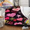 Love-miss You-gift for Girlfriend Fluffy Blanket Flannel Warmth Soft Plush Sofa I Love You Heart Pattern Blanket Tourist