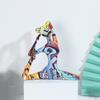 Ornament Statue Yoga Women Pose Figurine Graffiti Sculpture Indoor Garden Home Decor