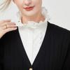 Womens Detachable Fake Collar White Blouses Half Shirt Elegant Ruffled Lace Patchwork French Style Neckwear Accessory