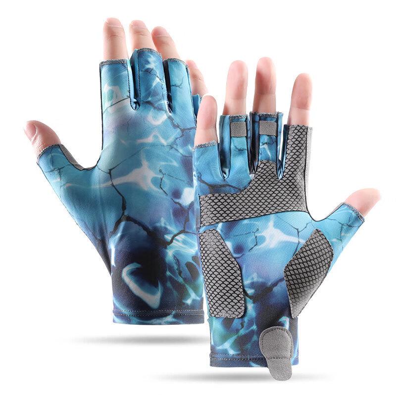 Men s Ice Silk Half-Finger Fishing Gloves