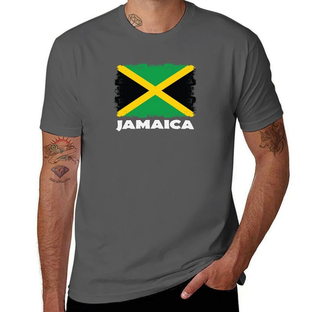 Jamaica National Flag Distress Tshirt Plus Size Comfort Fit Tee