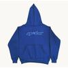 Felpa Sp5der Oversize Spessa in Pile con Stampa a Foglia Ragnatela Design Uomo Inverno Casual