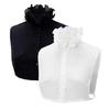 Classical Faux Collar And Wristband Set For Women Girls Elegant Ruffled V Neck Half Shirt Insert with Wrist Cuffs Sleeve