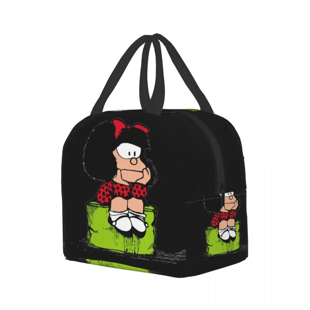 Mafalda Portable Lunch Box Quino Comic Cooler Thermal Food Insulated Lunch Bag For Women Kids School Children Multifunction Bags