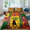 African Ethnic Bedding Set Orange Bohemian Style Duvet Cover King Queen Vintage Woman Polyester Comforter Cover for Teens Adults