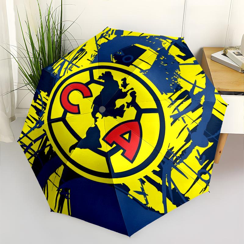 Club América Fashionable Automatic Opening/Closing Folding Umbrella. Portable and Foldable, Ideal for Gift, Travel, and Daily Use.