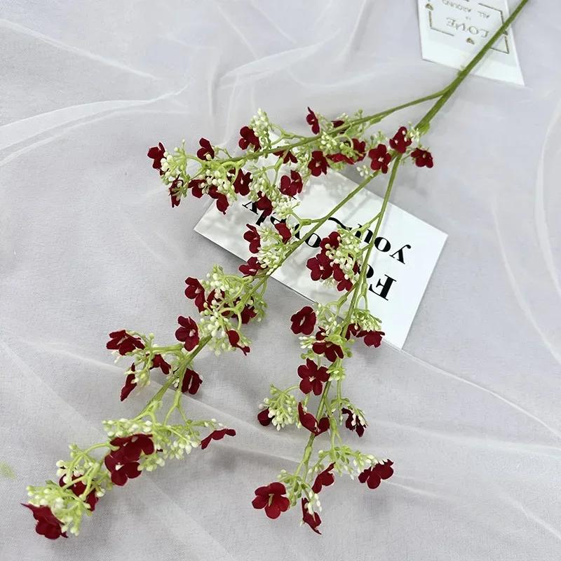 Simulation Flowers Silk Gypsophilas Wedding Decor Artificial 3 Forks Gypsophila Branches Pink Fake Flower Balcony Decoration