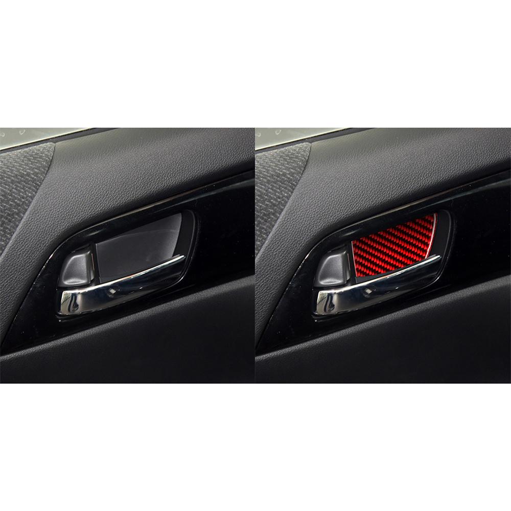Real Carbon Fiber Car Interior Door Handle Cover Trim For Honda Accord 2014-2017
