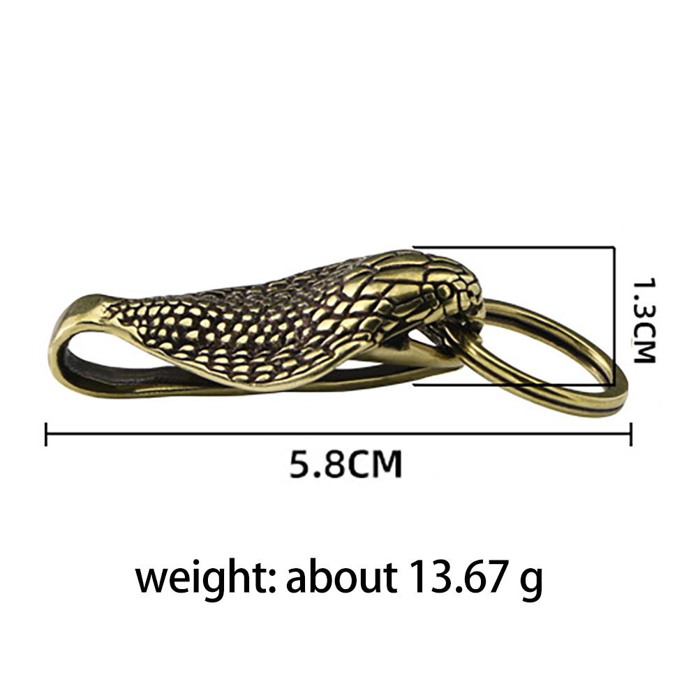 EDC Brass King Cobra Snake Metal Figurine Buckle Keychain Animal Souvenirs Vintage Home Decor