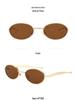 European & American Oval Frame Sunglasses - Fashionable Metal Design, High-End Runway Style