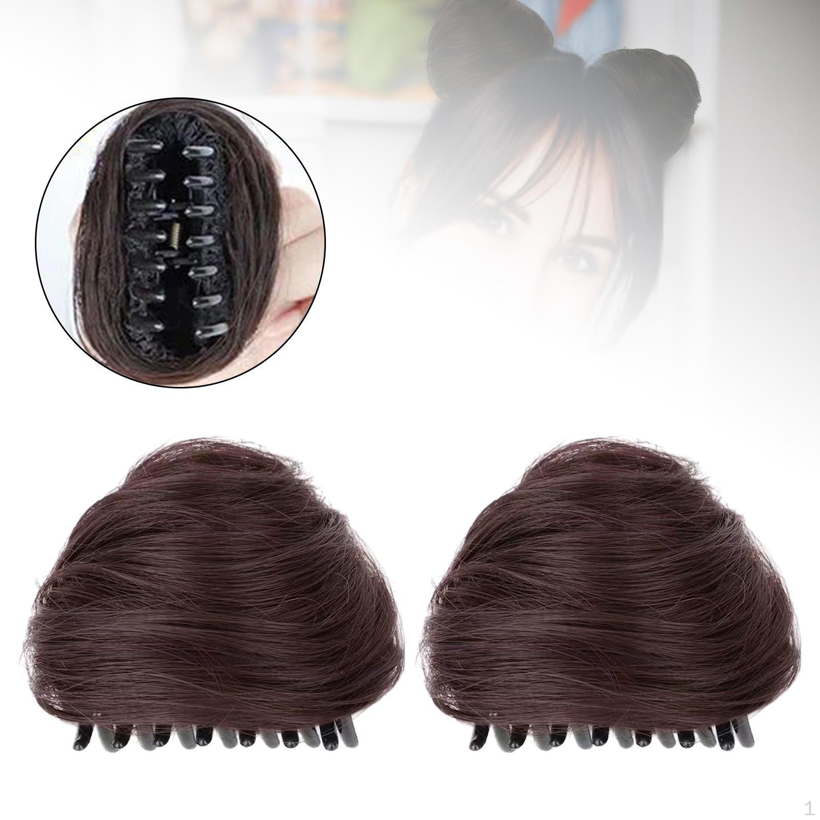 

2 Pieces Space Bun Hair Clip Cat Ear Accessory High Temperature Wire Suitable for Gift Dark Brown