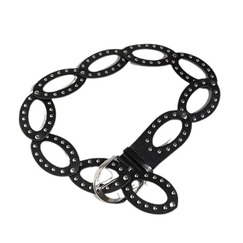 Vintage Art Style Wide Waist Belt With Irregular Design For Casual Wear