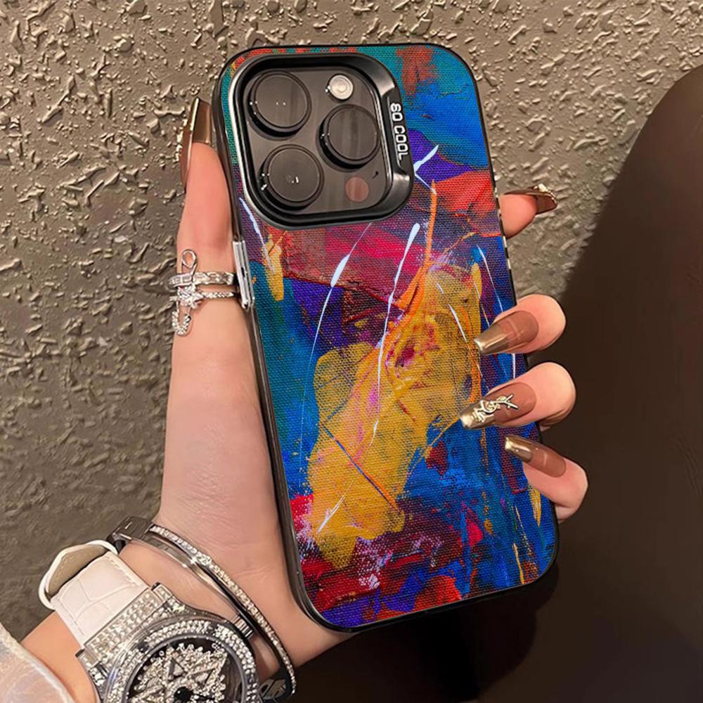 

Abstract Oil Painting Phone Case for iPhone 17 16 15 14 13 12 11 X XR XS Air Pro Max Plus Black Colorful Silver Cover iPhone X