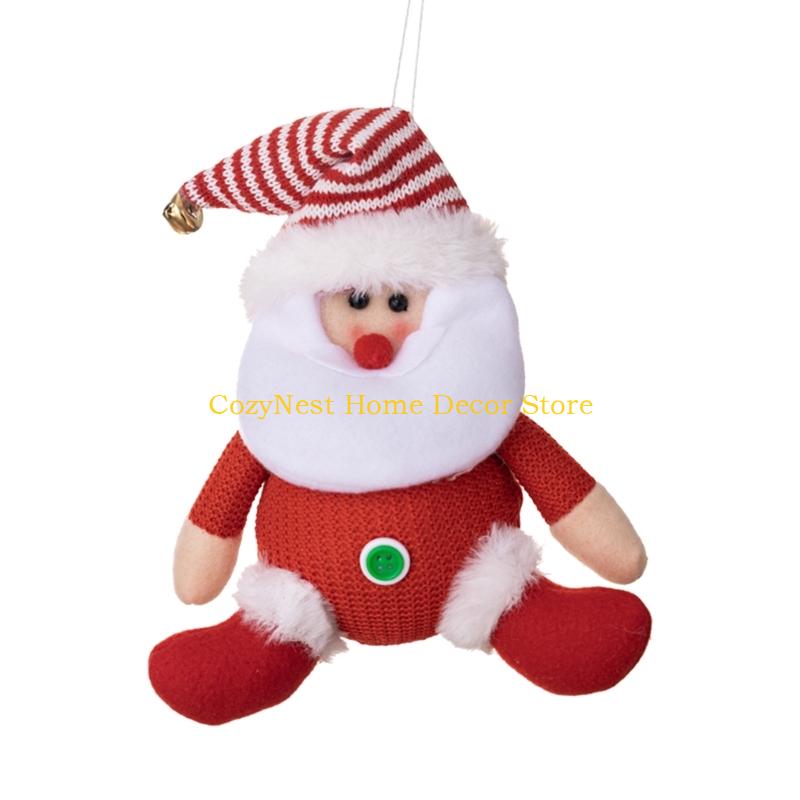 92MF Santa Pendant Hanging Ornament Reindeer Christmas Tree Decoration For Outdoor Indoor Holiday Party Decoration