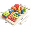 Montessori Toddler Color Sorting Toys 3-in-1 Wooden Shape Stacking Game Early Educational Colorful Learning Activity Blocks