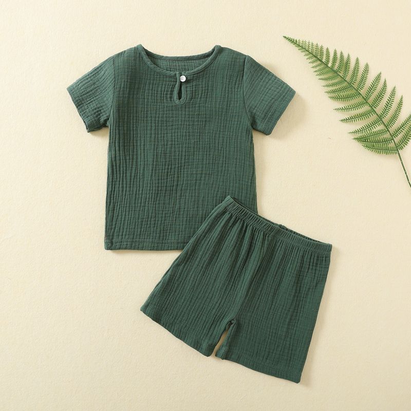Children's Clothing Summer Men's Short Sleeved Top Shorts Women's Sleepwear Thin