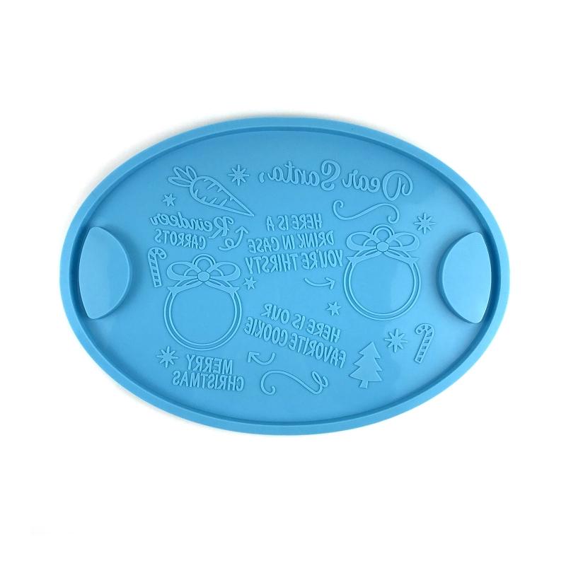 Форма для подставки под торт из силиконовой смолы Форма для фруктового стакана Форма для подноса из смолы Форма для пищевой станции Форма для сервировочного подноса Литье подставок своими руками 1 синий