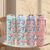 1PC Loose Wild Red Poppy Stem Floral Print 750ml Color Plastic Sports Water Bottle Leakproof Flip Straw Lid Suitable for Sports Office Home Use
