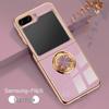 Samsung Z Flip7 Foldable Phone Case: Electroplated Magnetic Stand & Finger Ring Protective Cover
