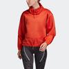 Adidas Drawstring Stand Collar Pullover Outdoor Running Sports Knit Sweatshirt Women Sweatshirt Rust-Red EA2201