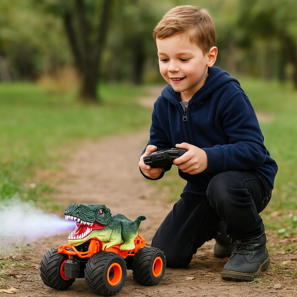 Samochód Dinozaur Na Pilot Sterowany T-Rex Efekty Wodne Led Off Road