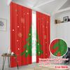 2pcs,2D Plane Printing Curtain Popular Christmas Trees Polyester Easy Install (without Rod) Holiday Ldeal for Living Room,