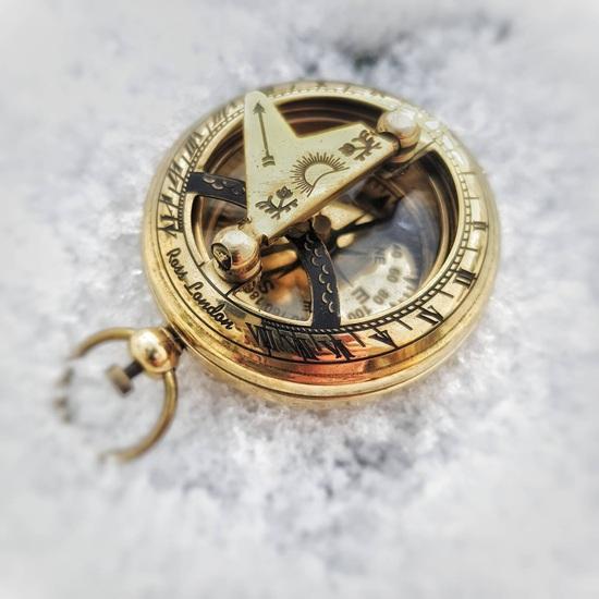 5.08 Cm Polish Brass Compass Sundial Leather Case Marine Travel Gift Wedding, Thanksgiving, Chinese New Year, Christmas, Father, Mother