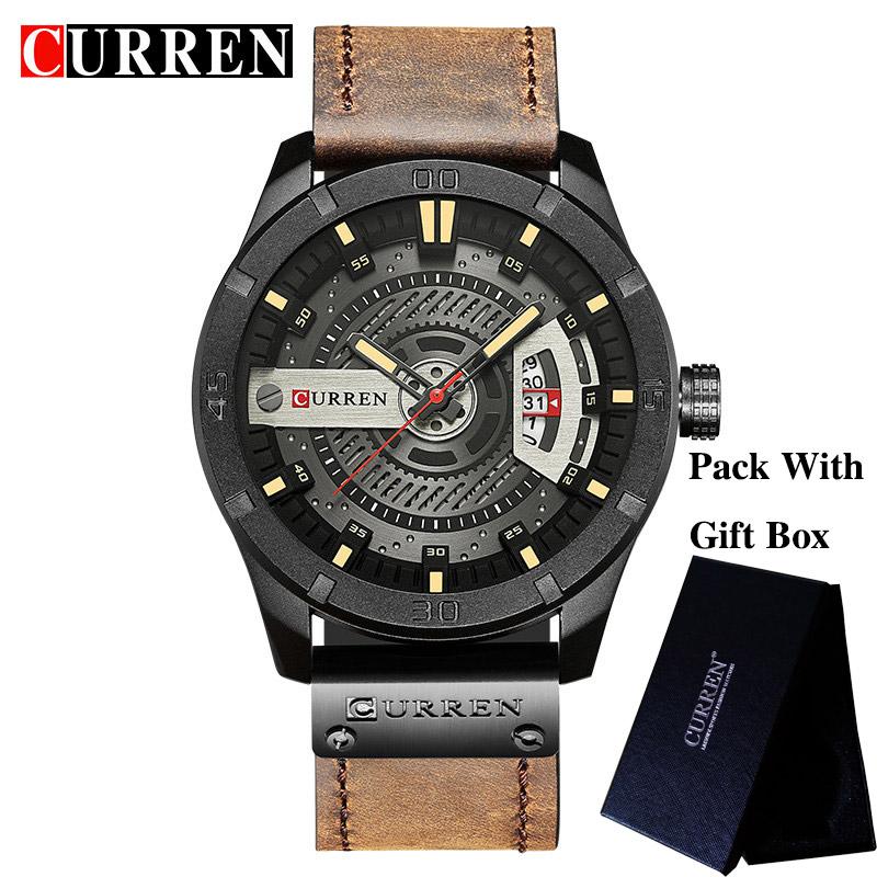 Relogio Masculino CURREN Watch Men Waterproof Calendar Sport Military Male Clock Top Brand Luxury 3D Dial Man Wristwatch 8301