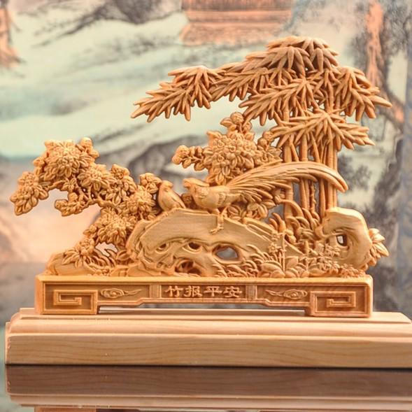 Dragon Horse Spirit Carving - Cliff Cypress Wood Decoration for Home/Office, Housewarming, or New Beginnings