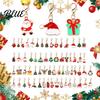 Holiday Party Embellishments 10/20/30Pcs Christmas Keychain Set, Golden Plated Alloy Enamel Keyring Pendant, Santa Claus Pendant Tree Reindeer for Bag
