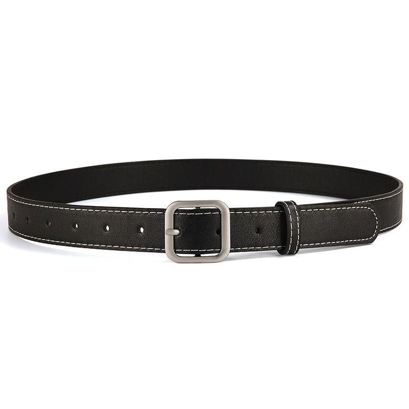 

Стильные Новые Женские Поступления Черные и Коричневые PU Ремни с Модными Золотыми и Серебряными Акцентами Black Square