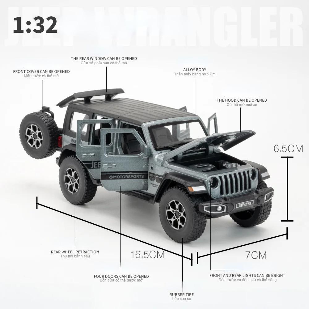 1:32 Jeep wrangler Simulation Toy Vehicles Model Sound and light Shock Absorbers Alloy Children Toys Collection Gift A905 ALR1