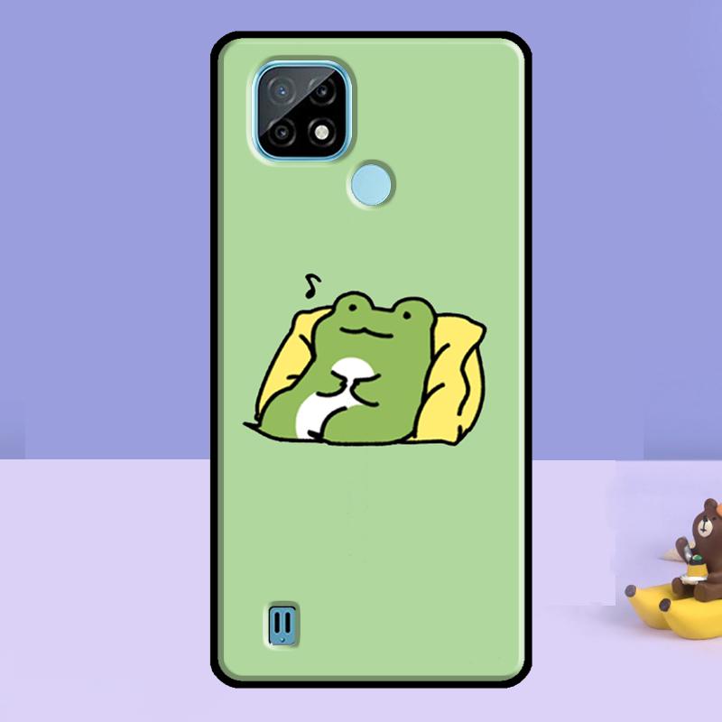Mint Green Funny Frog Case For Realme C61 C75 C67 C55 C53 C51 C35 C21Y C25S GT 7 Pro 6 6T 10 11 12 13 14 Pro Plus