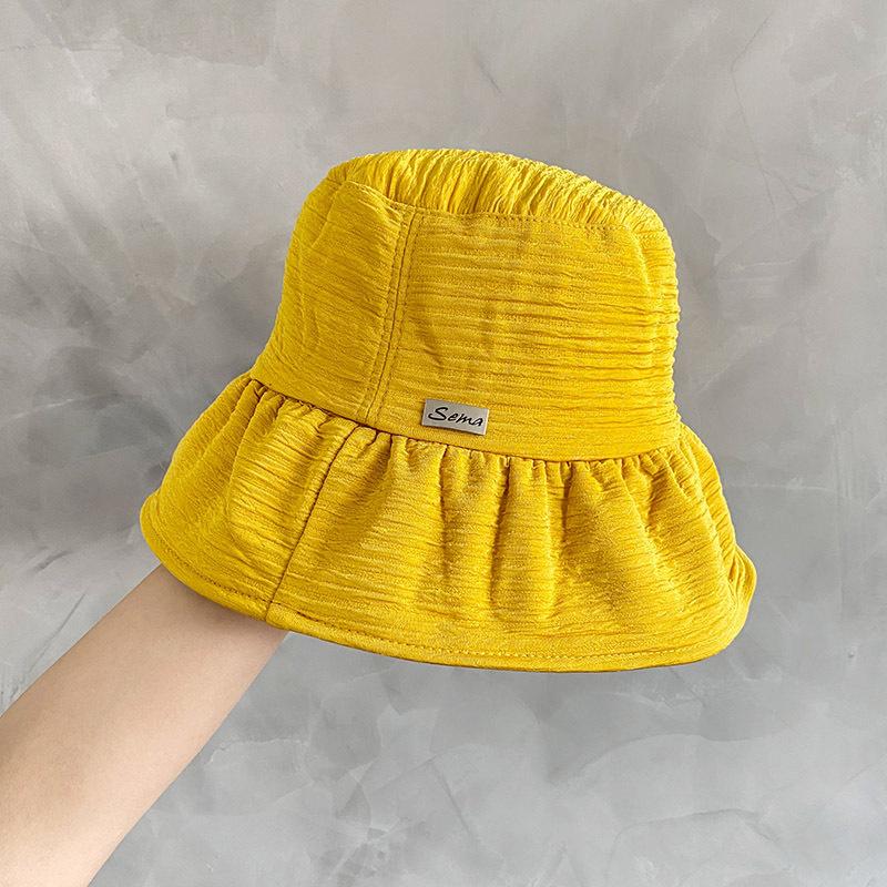 

New bubble cloth bucket hat summer thin versatile fashion foreign style face shade sun protection basin hat tide average size (54-58CM)
