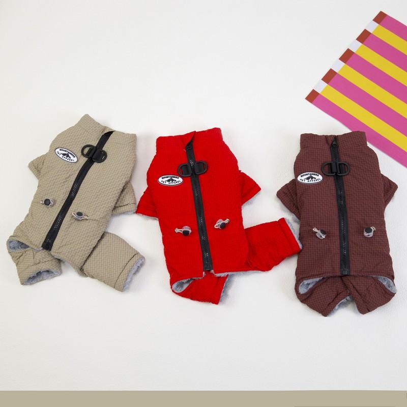 Thick Winter Dog Coat 4-Leg Cotton Pet Jacket Small To Large Breeds Warm Fleece Lined Bubble Grid Design