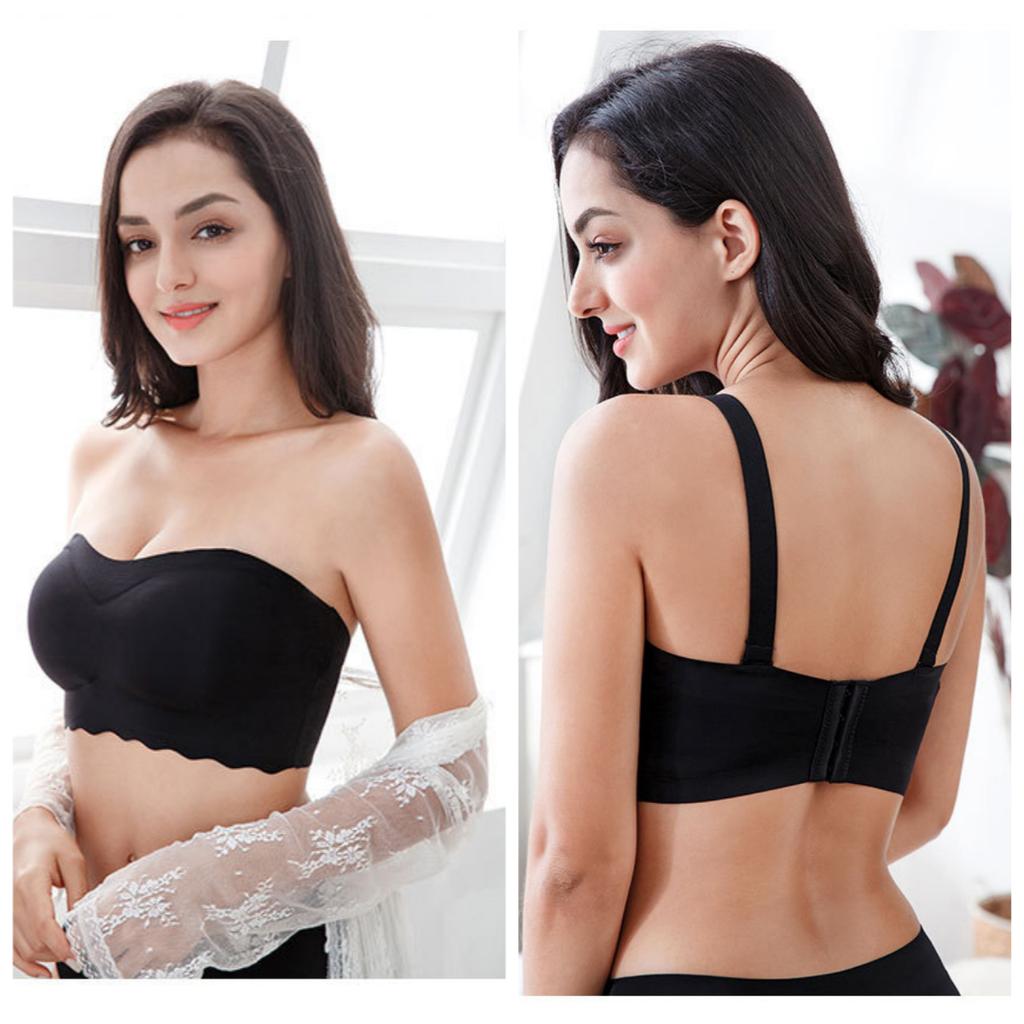 Strapless Bra Plus Size Push-up Non-slip Underwear for Large Breasts Thin Tube Top Chest Wrap Invisible Breast Stickers